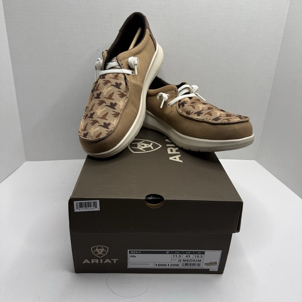 Ariat Hilo Duck Season Cedar Brown Casual Shoes Men’s 11.5 D NEW 10061208